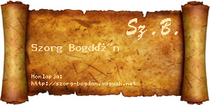 Szorg Bogdán névjegykártya